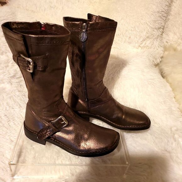 NIB DONALD J  PLINER boots size9 pewter Note these are very slim in the ankle - Picture 2 of 11